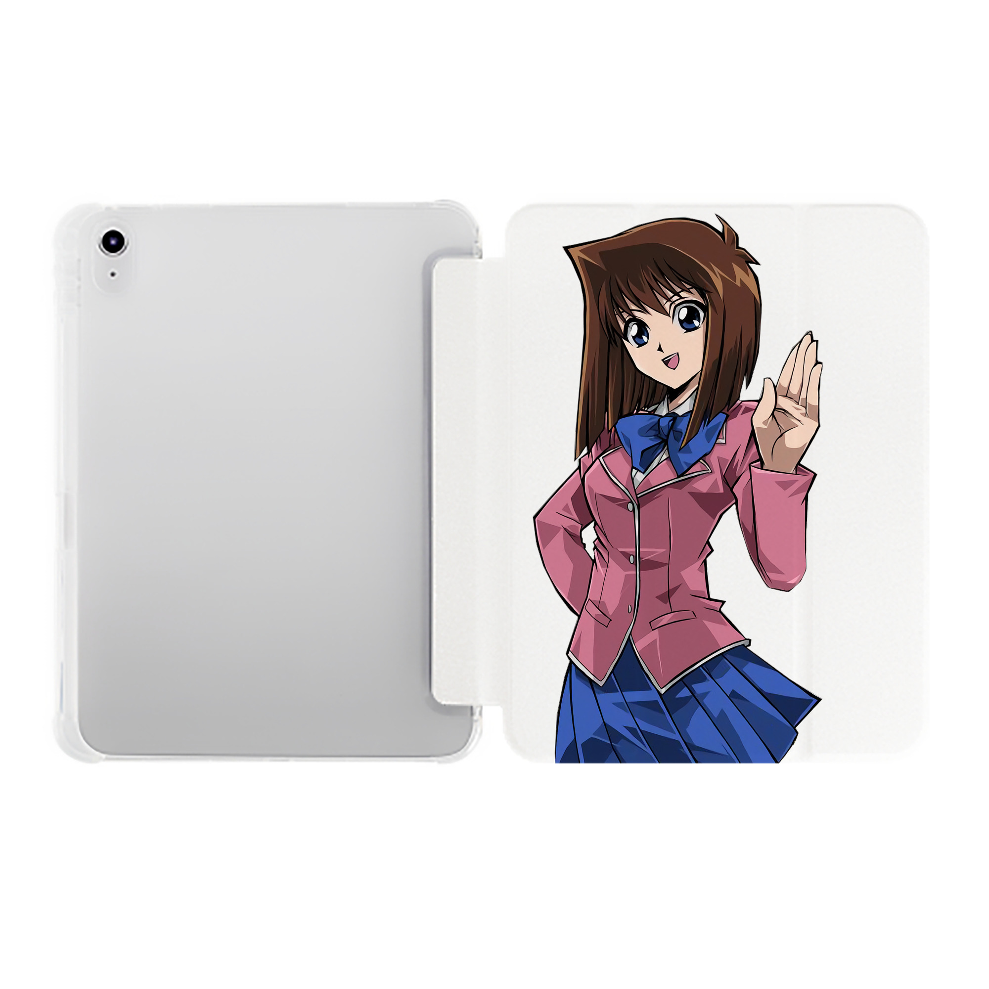 （画像用） 遊☆戯☆王 Yu-Gi-Oh! IPad ケース ペン収納付き 三つ折りスタンド PUレザー×シリコン 対応機種9.5/10.5/10.9インチ